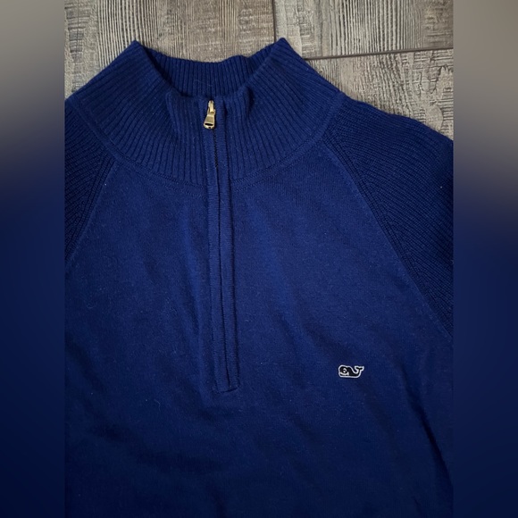 Vineyard Vines - Navy Longsleeve Solid Quarter Zip Sweater - Womens XL - Picture 3 of 9